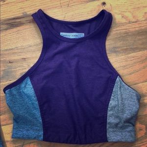 Outdoor Voices Athena tri-tone crop/sports bra.